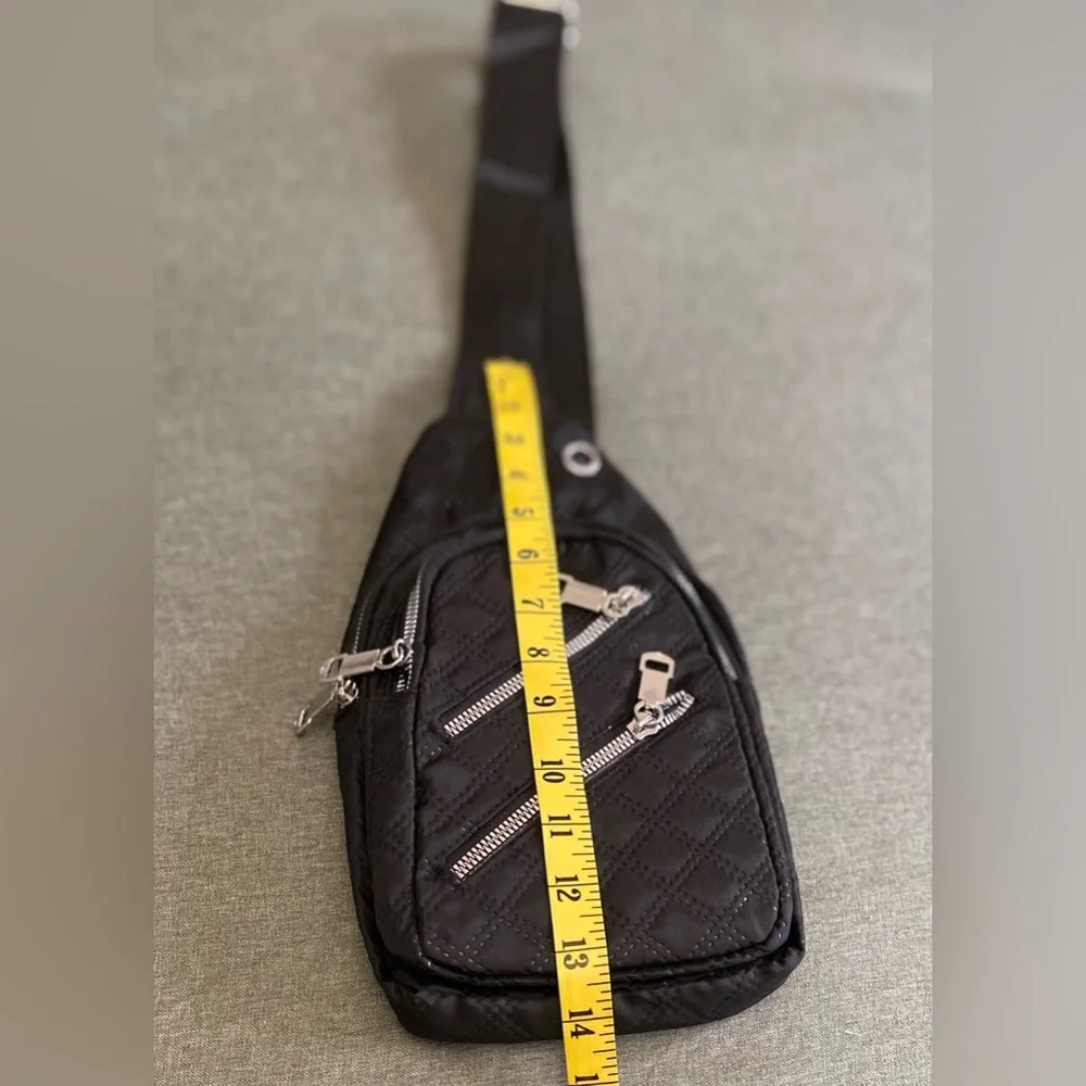 Quilted sling crossbody bag travel bag walking bag